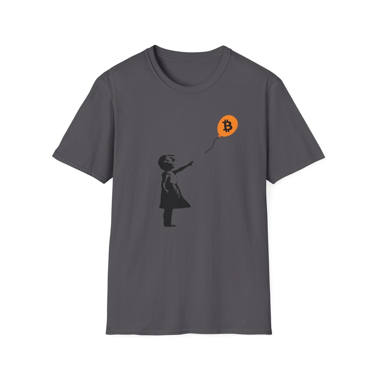 Softstyle Banksy Girl With Balloon Bitcoin T-Shirt