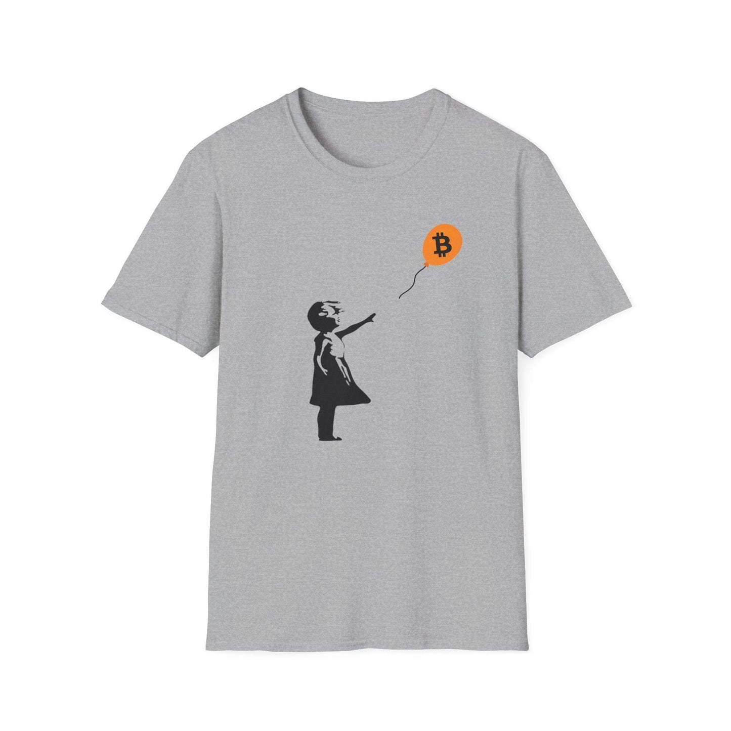 Softstyle Banksy Girl With Balloon Bitcoin T-Shirt