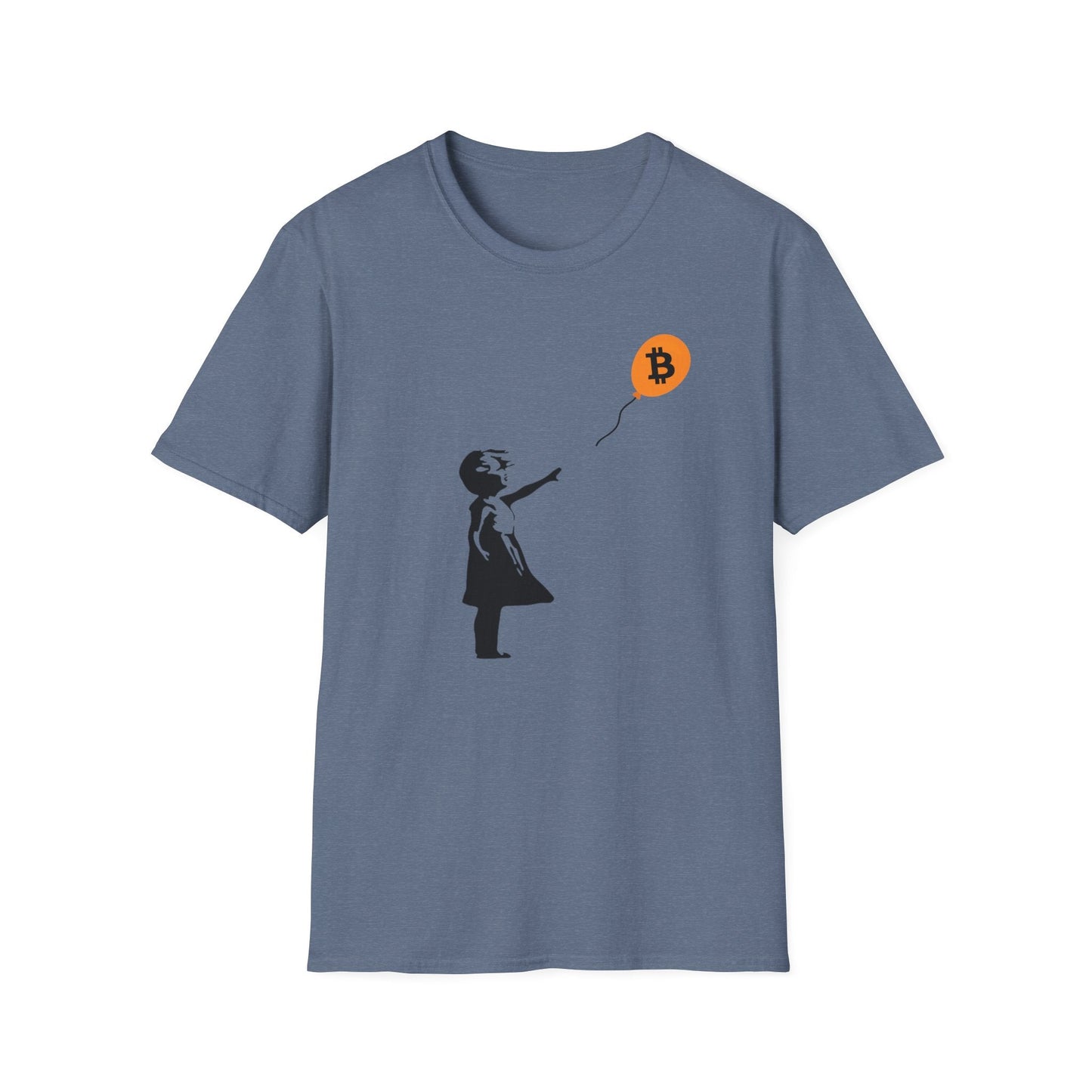 Softstyle Banksy Girl With Balloon Bitcoin T-Shirt