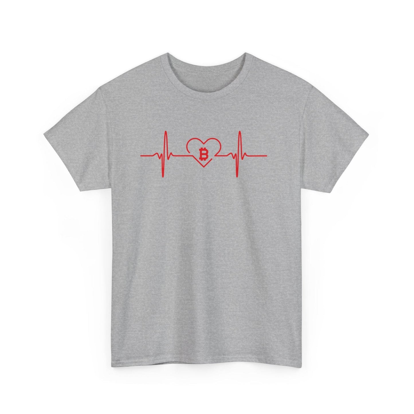 Red Heart Beats Bitcoin T-Shirt