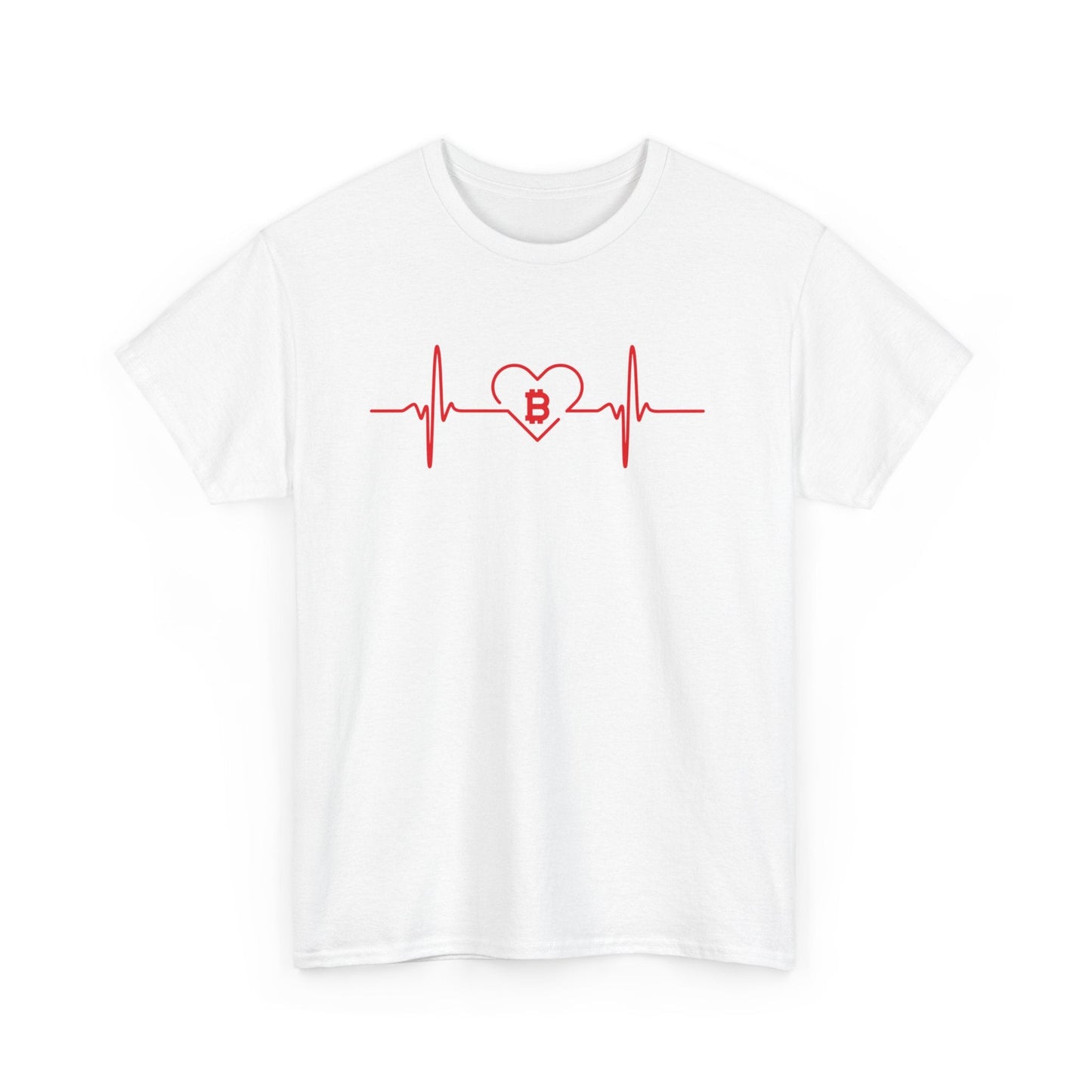 Red Heart Beats Bitcoin T-Shirt