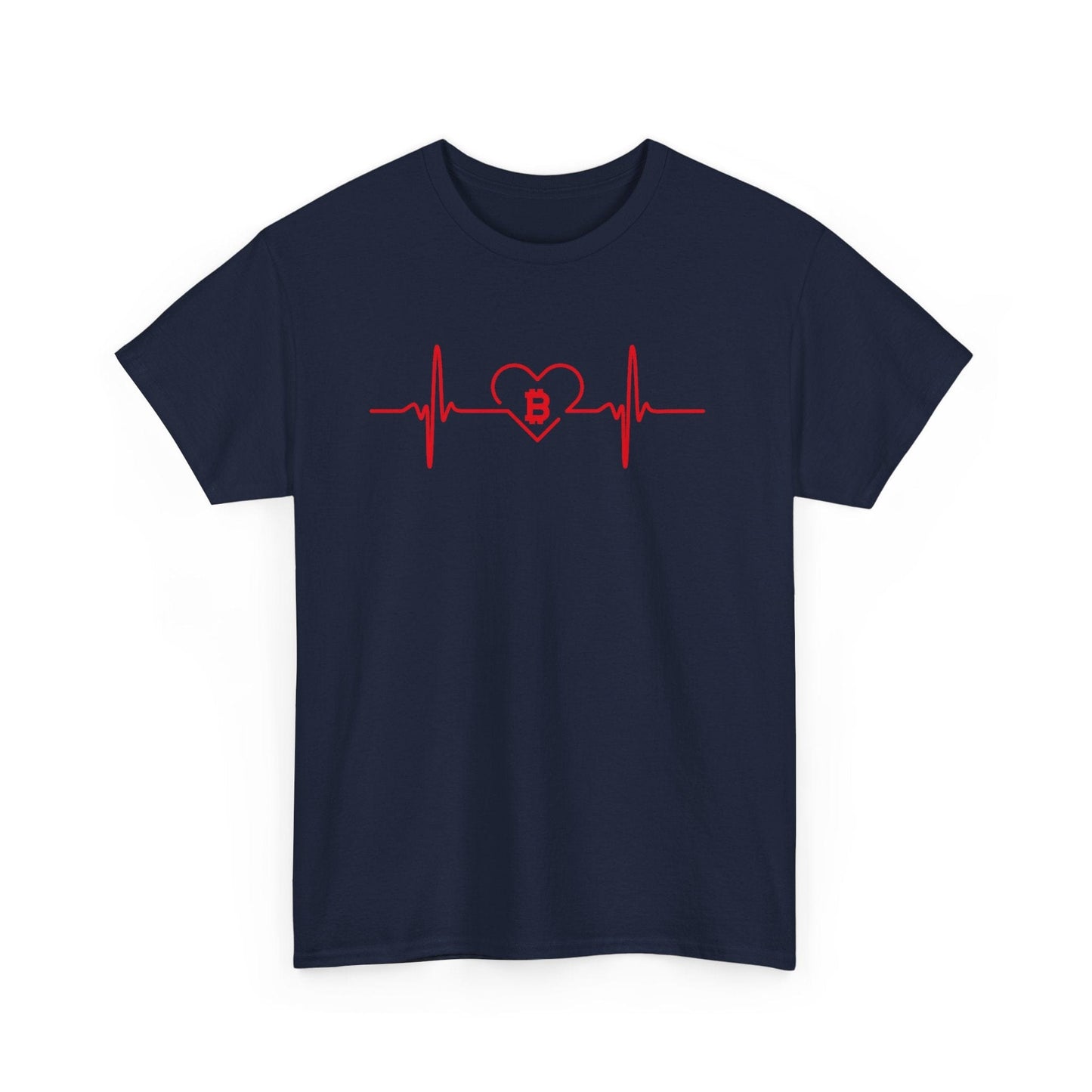 Red Heart Beats Bitcoin T-Shirt