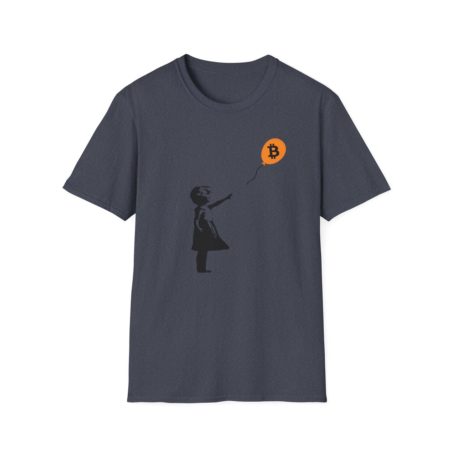 Softstyle Banksy Girl With Balloon Bitcoin T-Shirt