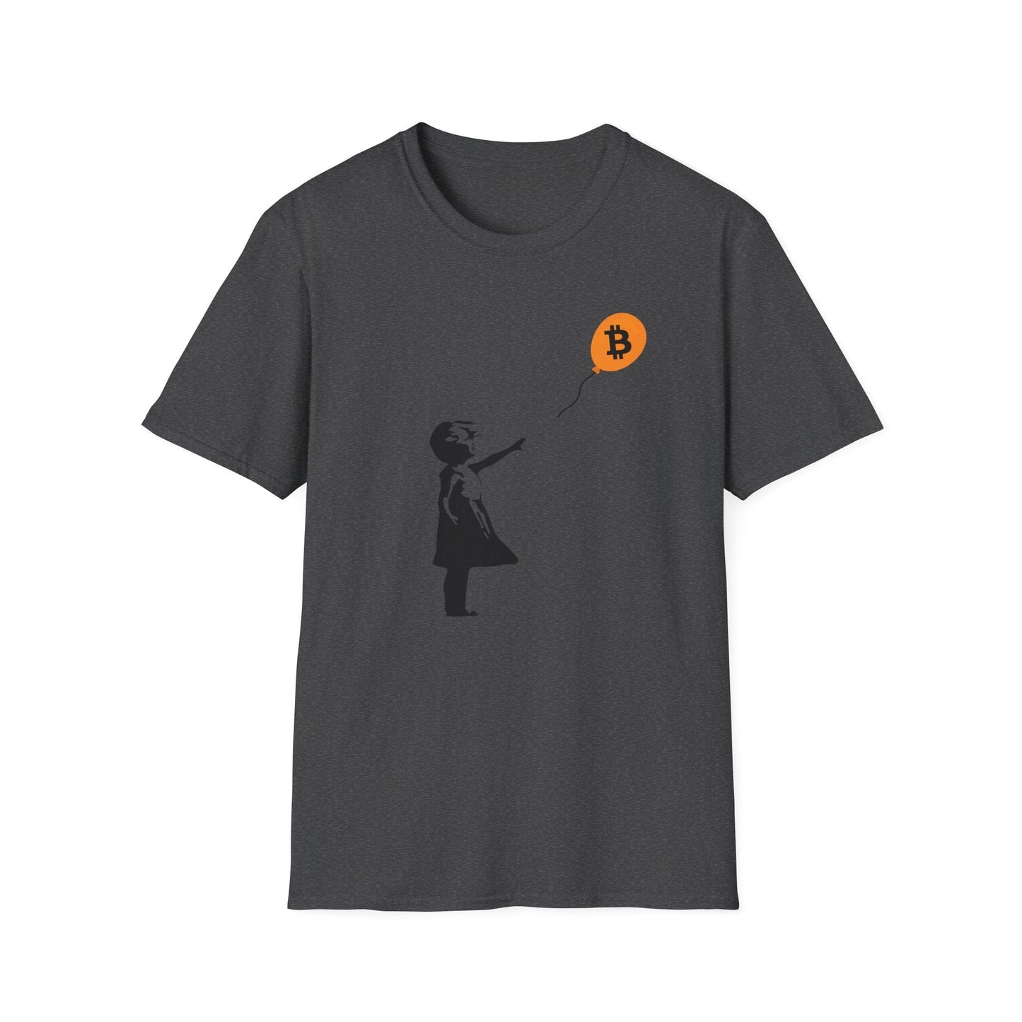 Softstyle Banksy Girl With Balloon Bitcoin T-Shirt